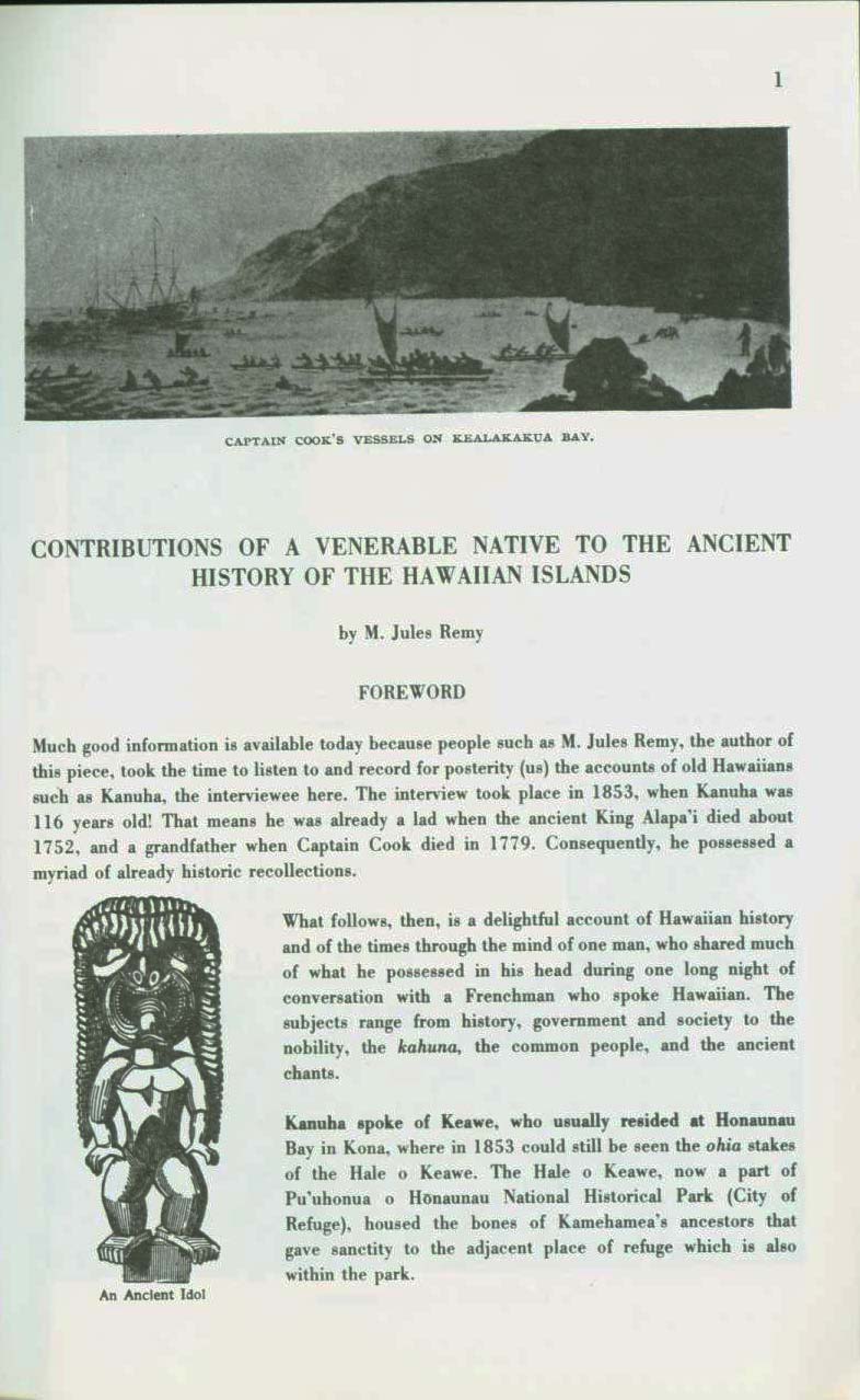 CONTRIBUTIONS OF A VENERABLE NATIVE to the ancient history of the Hawaiian Islands. vist0056a